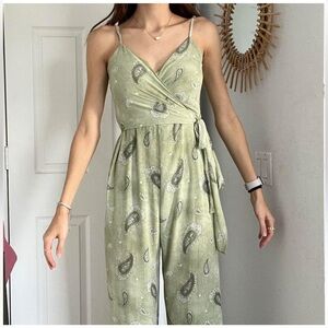 NWT Michael Kors Green Paisley Jumpsuit